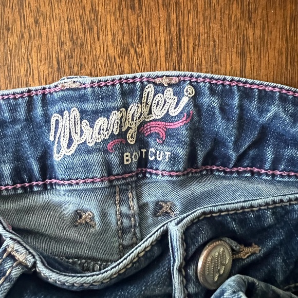 Wrangler Blue Bootcut Jeans Classic Style - Picture 4 of 6